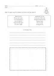 English worksheet: Christmas poem