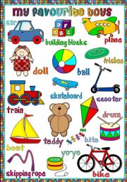 English Worksheet: My favourite toys - poster