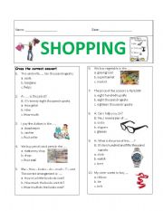 English Worksheet: Shopping