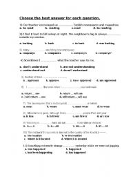 English Worksheet: Grammar test