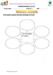 English worksheet: graphic organizer about the advantagesof tv