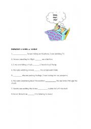 English Worksheet: when or while