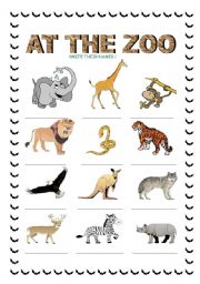 English Worksheet: wild animals 