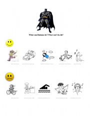 English Worksheet: What can Batman do?