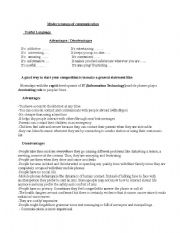 English Worksheet: Modern Means of Communication