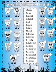 English Worksheet: SpongeBob emotions and feelings