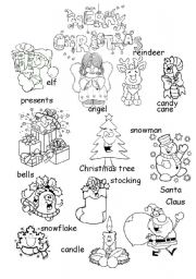 English Worksheet: Christmas Pictionary