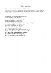 English Worksheet: Reply Questions