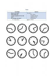 English Worksheet: Time
