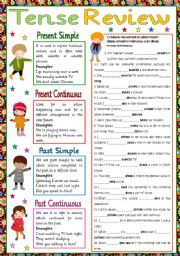 English Worksheet: Present and Past tense review