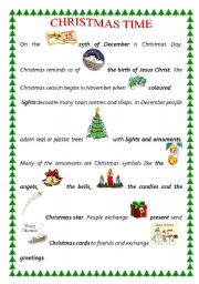 English Worksheet: CHRISTMAS TIME