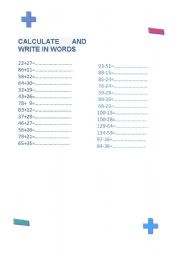 English worksheet: CALCULATE