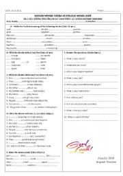 English Worksheet: 9th grade exam sample