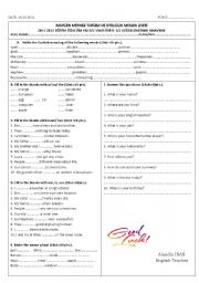 English worksheet: 9th grade exam sample