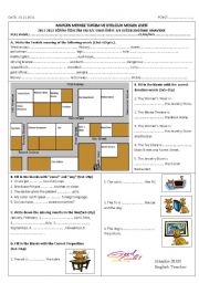 English Worksheet: exam for 9th grade students