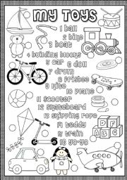 English Worksheet: My toys - matching