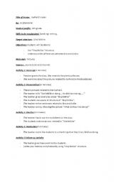 English worksheet: lesson plan