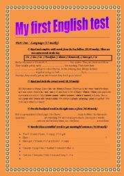 English Worksheet: full term English test