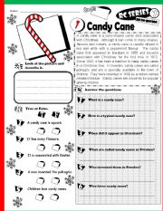 English Worksheet: RC Series_HO HO Edition 07_Candy Cane (Fully Editable + Key)