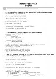 English Worksheet: VERB TENSES REVISION