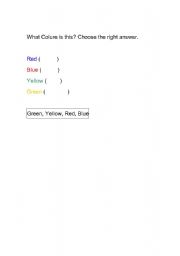 English Worksheet: COLOURS