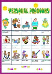 English Worksheet: PERSONAL PRONOUNS