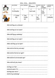 English Worksheet: PAST QUESTIONING