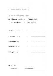 English Worksheet: 3rd Grade Revision