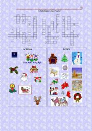 English Worksheet: xmas crossword