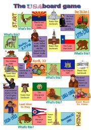 English Worksheet: The USA board game 2