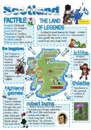 English Worksheet: Scotland-info poster for young learners