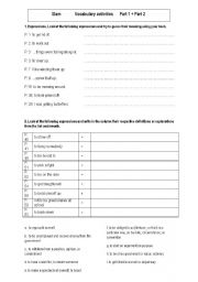 English worksheet: SLAM  Nick Hornby Vocabulary exercises p.1 to 64