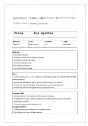 English Worksheet: speaking lesson plan