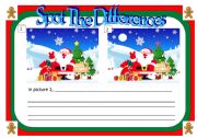 English Worksheet: Spot The differences SANTA CLAUS