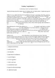 English Worksheet: A Christmas Carol, by Charles Dickens 