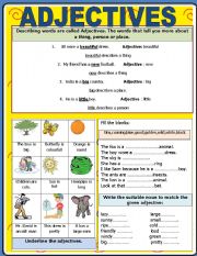 English Worksheet: Adjectives