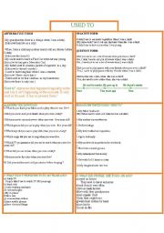 English Worksheet: used to 