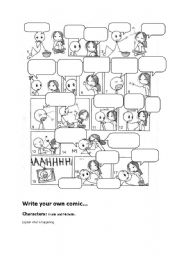 English Worksheet: writing your own comic