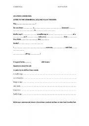 English worksheet: muffin tops (commercial)