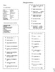 English Worksheet: Giving Directions