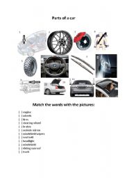 English Worksheet: Parts of a car activity