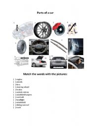 Parts of a car activity