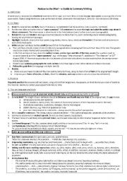 English Worksheet: Guide to summary writing