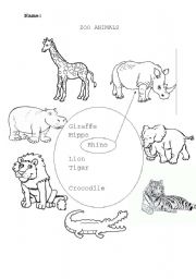 English Worksheet: zoo animals