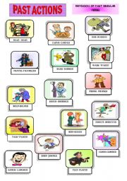 English Worksheet: PAST ACTIONS. PAST SIMPLE TENSE