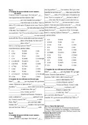 English Worksheet: Test on pronouns