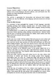 English Worksheet: Lesson objectives