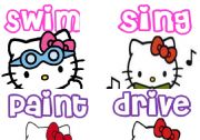 English Worksheet: Actions. Hello Kitty