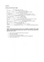 English worksheet: Simple Past Tense