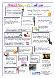 English Worksheet: Unusual New Year Traditions